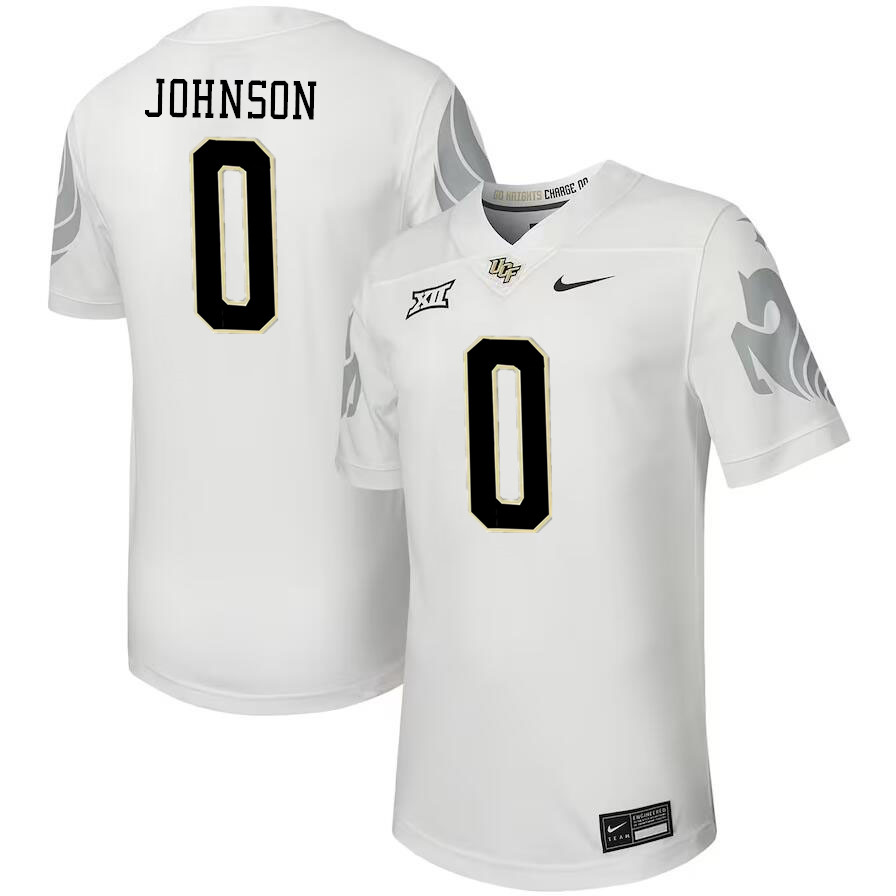 #0 Jason Johnson UCF Knights Jerseys Football Stitched-White
